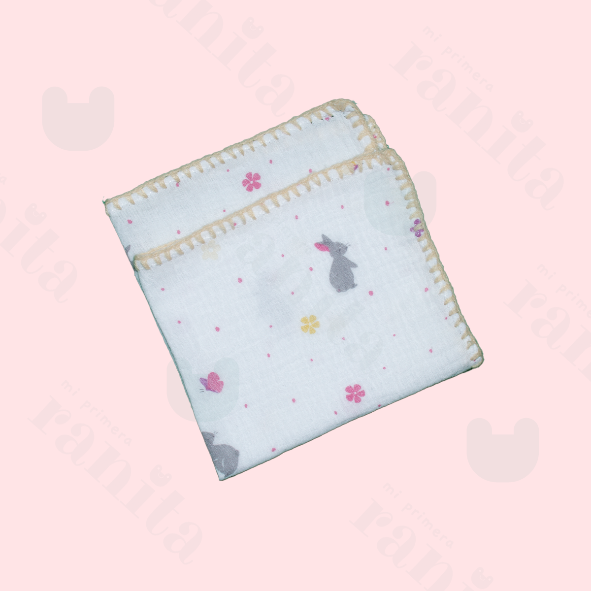 Muselina con Bordado Beige