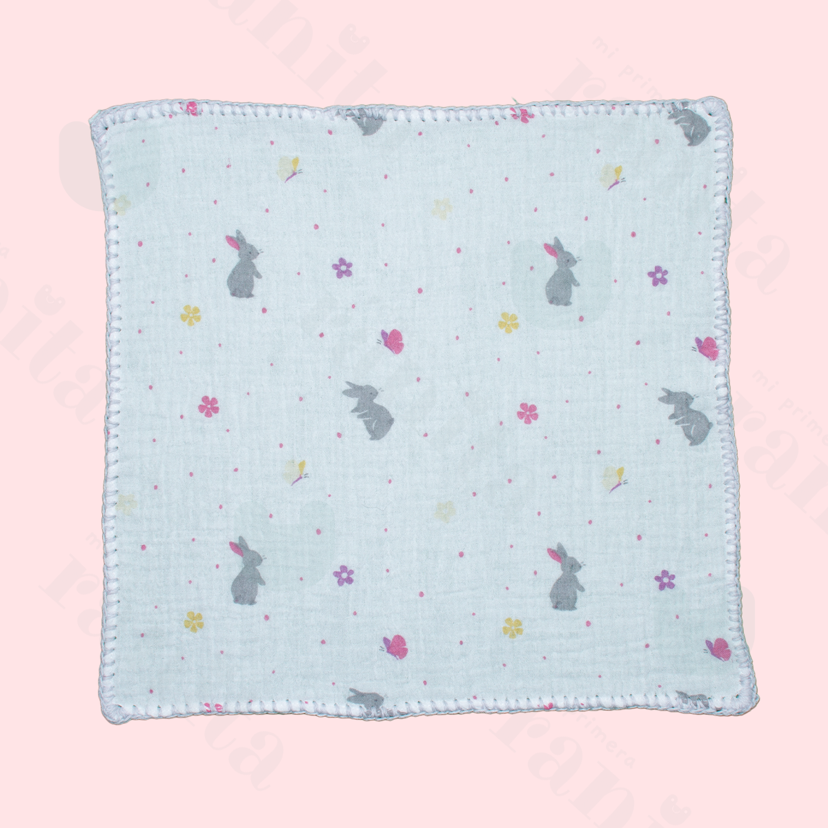 Muselina con Bordado Gris