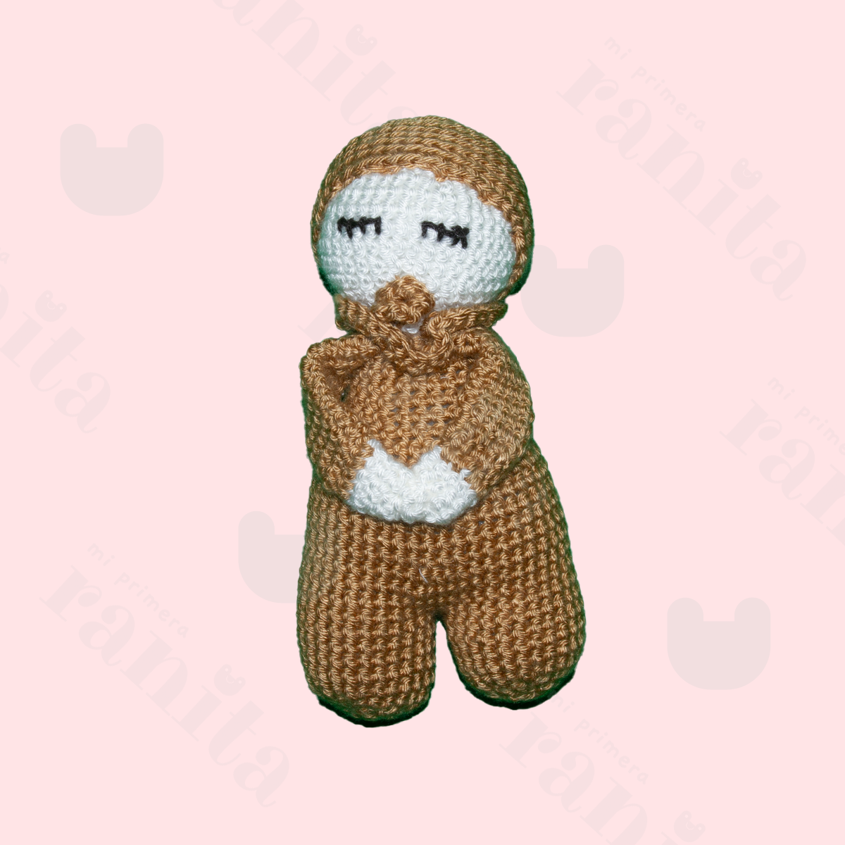 Muñeco Bebé con Muselina Bordado Marrón