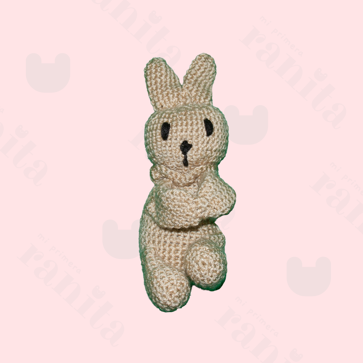 Muñeco Conejo con Muselina Bordado Beige